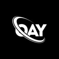 logotipo de ay. Oye carta. diseño del logotipo de la letra oay. logotipo de iniciales oay vinculado con círculo y logotipo de monograma en mayúsculas. tipografía oay para tecnología, negocios y marca inmobiliaria. vector