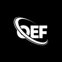 logotipo de oef. carta oef. diseño del logotipo de la letra oef. logotipo de iniciales oef vinculado con círculo y logotipo de monograma en mayúsculas. tipografía oef para tecnología, negocios y marca inmobiliaria. vector