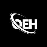OEH logo. OEH letter. OEH letter logo design. Initials OEH logo linked with circle and uppercase monogram logo. OEH typography for technology, business and real estate brand. vector