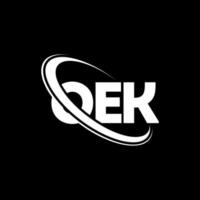 OEK logo. OEK letter. OEK letter logo design. Initials OEK logo linked with circle and uppercase monogram logo. OEK typography for technology, business and real estate brand. vector