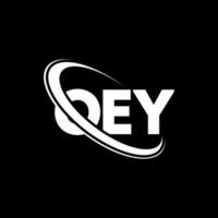 logotipo de ey. Oye carta. diseño del logotipo de la letra oey. logotipo de iniciales oey vinculado con círculo y logotipo de monograma en mayúsculas. oey tipografía para tecnología, negocios y marca inmobiliaria. vector