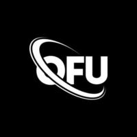 logotipo de tu. ofu carta. diseño del logotipo de la letra ofu. iniciales del logotipo de u vinculado con un círculo y un logotipo de monograma en mayúsculas. tipografía ofu para tecnología, negocios y marca inmobiliaria. vector