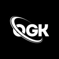 logotipo de ogk. carta ogk. diseño de logotipo de letra ogk. logotipo de iniciales ogk vinculado con círculo y logotipo de monograma en mayúsculas. tipografía ogk para tecnología, negocios y marca inmobiliaria. vector