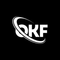 logotipo de okf. carta okf. diseño del logotipo de la letra okf. Logotipo de las iniciales okf vinculado con un círculo y un logotipo de monograma en mayúsculas. tipografía okf para tecnología, negocios y marca inmobiliaria. vector