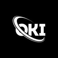 OKI logo. OKI letter. OKI letter logo design. Initials OKI logo linked with circle and uppercase monogram logo. OKI typography for technology, business and real estate brand. vector