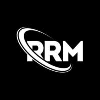 logotipo de rm. letra rm. diseño del logotipo de la letra rrm. logotipo de iniciales rrm vinculado con círculo y logotipo de monograma en mayúsculas. tipografía rrm para tecnología, negocios y marca inmobiliaria. vector