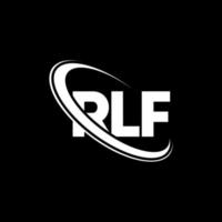 logotipo de rlf. letra rlf. diseño de logotipo de letra rlf. logotipo de iniciales rlf vinculado con círculo y logotipo de monograma en mayúsculas. tipografía rlf para tecnología, negocios y marca inmobiliaria. vector