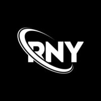 logotipo de rni. rny carta. diseño de logotipo de letra rny. logotipo de iniciales rny vinculado con círculo y logotipo de monograma en mayúsculas. tipografía rny para tecnología, negocios y marca inmobiliaria. vector