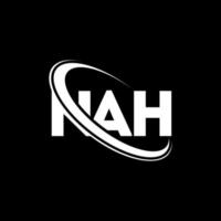 NAH logo. NAH letter. NAH letter logo design. Initials NAH logo linked with circle and uppercase monogram logo. NAH typography for technology, business and real estate brand. vector