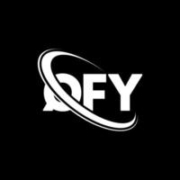 logotipo qfy. carta qfy. diseño del logotipo de la letra qfy. logotipo qfy de iniciales vinculado con círculo y logotipo de monograma en mayúsculas. tipografía qfy para tecnología, negocios y marca inmobiliaria. vector