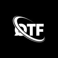 logotipo qtf. letra qtf. diseño del logotipo de la letra qtf. logotipo qtf de iniciales vinculado con círculo y logotipo de monograma en mayúsculas. tipografía qtf para tecnología, negocios y marca inmobiliaria. vector