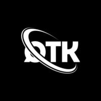 logotipo qtk. carta qtk. diseño del logotipo de la letra qtk. logotipo qtk de iniciales vinculado con círculo y logotipo de monograma en mayúsculas. tipografía qtk para tecnología, negocios y marca inmobiliaria. vector