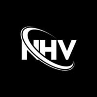 logotipo de nhv. letra nhv. diseño del logotipo de la letra nhv. logotipo de iniciales nhv vinculado con círculo y logotipo de monograma en mayúsculas. tipografía nhv para tecnología, negocios y marca inmobiliaria. vector