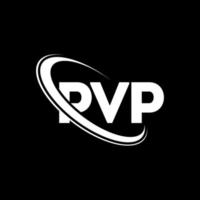 logotipo de pvp. carta pvp. diseño de logotipo de letra pvp. iniciales del logotipo de pvp vinculado con el círculo y el logotipo del monograma en mayúsculas. tipografía pvp para tecnología, negocios y marca inmobiliaria. vector