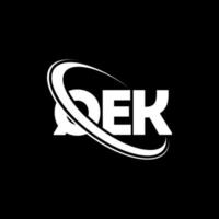 logotipo qek. carta qek. diseño del logotipo de la letra qek. logotipo de qek de iniciales vinculado con círculo y logotipo de monograma en mayúsculas. tipografía qek para tecnología, negocios y marca inmobiliaria. vector