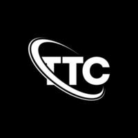 logotipo de ttc. carta ttc. diseño del logotipo de la letra ttc. logotipo de iniciales ttc vinculado con círculo y logotipo de monograma en mayúsculas. tipografía ttc para tecnología, negocios y marca inmobiliaria. vector