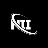 logotipo nii. ni carta. diseño del logotipo de la letra nii. logotipo de iniciales nii vinculado con círculo y logotipo de monograma en mayúsculas. tipografía nii para tecnología, negocios y marca inmobiliaria. vector