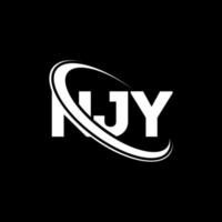 NJY logo. NJY letter. NJY letter logo design. Initials NJY logo linked with circle and uppercase monogram logo. NJY typography for technology, business and real estate brand. vector