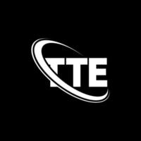 logotipo de tte. t carta. diseño del logotipo de la letra tte. logotipo de las iniciales tte vinculado con un círculo y un logotipo de monograma en mayúsculas. tipografía tte para tecnología, negocios y marca inmobiliaria. vector