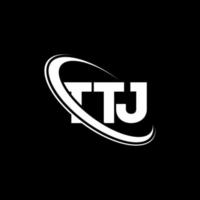 TTJ logo. TTJ letter. TTJ letter logo design. Initials TTJ logo linked with circle and uppercase monogram logo. TTJ typography for technology, business and real estate brand. vector