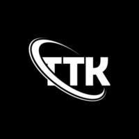 logotipo de ttk. letra ttk. diseño del logotipo de la letra ttk. logotipo de iniciales ttk vinculado con círculo y logotipo de monograma en mayúsculas. tipografía ttk para tecnología, negocios y marca inmobiliaria. vector