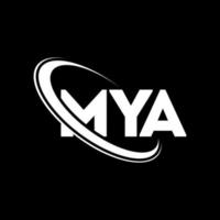 MYA logo. MYA letter. MYA letter logo design. Initials MYA logo linked with circle and uppercase monogram logo. MYA typography for technology, business and real estate brand. vector