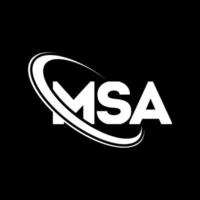 logotipo de msa. carta msa. diseño del logotipo de la letra msa. Logotipo de las iniciales msa vinculado con un círculo y un logotipo de monograma en mayúsculas. tipografía msa para tecnología, negocios y marca inmobiliaria. vector