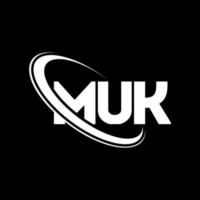 MUK logo. MUK letter. MUK letter logo design. Initials MUK logo linked with circle and uppercase monogram logo. MUK typography for technology, business and real estate brand. vector