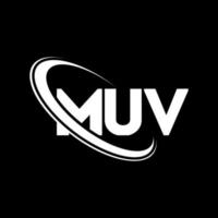 MUV logo. MUV letter. MUV letter logo design. Initials MUV logo linked with circle and uppercase monogram logo. MUV typography for technology, business and real estate brand. vector