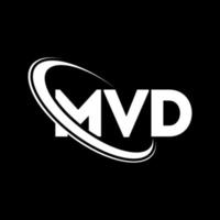 MVD logo. MVD letter. MVD letter logo design. Initials MVD logo linked with circle and uppercase monogram logo. MVD typography for technology, business and real estate brand. vector