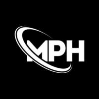 logotipo de mph. letra mph. diseño del logotipo de la letra mph. logotipo de mph de iniciales vinculado con círculo y logotipo de monograma en mayúsculas. tipografía mph para tecnología, negocios y marca inmobiliaria. vector