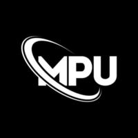 logotipo de la mpu. letra mpu. diseño de logotipo de letra mpu. logotipo de mpu de iniciales vinculado con círculo y logotipo de monograma en mayúsculas. tipografía mpu para tecnología, negocios y marca inmobiliaria. vector