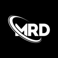 logotipo mrd. carta mrd. diseño del logotipo de la letra mrd. Logotipo de iniciales mrd vinculado con círculo y logotipo de monograma en mayúsculas. tipografía mrd para tecnología, negocios y marca inmobiliaria. vector