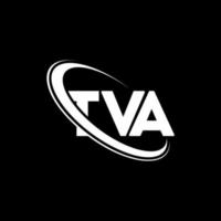 TVA logo. TVA letter. TVA letter logo design. Initials TVA logo linked with circle and uppercase monogram logo. TVA typography for technology, business and real estate brand. vector