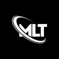 logotipo de mlt. letra mlt. diseño de logotipo de letra mlt. logotipo de mlt de iniciales vinculado con círculo y logotipo de monograma en mayúsculas. tipografía mlt para tecnología, negocios y marca inmobiliaria. vector