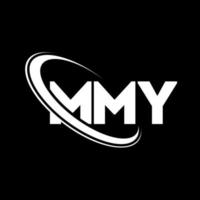 logotipo de mmy. mi carta. diseño del logotipo de la letra mmy. logotipo de mmy iniciales vinculado con círculo y logotipo de monograma en mayúsculas. tipografía mmy para tecnología, negocios y marca inmobiliaria. vector