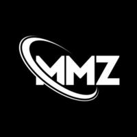 logotipo mmz. letra mmz. diseño del logotipo de la letra mmz. logotipo de iniciales mmz vinculado con círculo y logotipo de monograma en mayúsculas. tipografía mmz para tecnología, negocios y marca inmobiliaria. vector