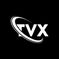 logotipo de tvx. carta tvx. diseño del logotipo de la letra tvx. logotipo de iniciales tvx vinculado con círculo y logotipo de monograma en mayúsculas. tipografía tvx para tecnología, negocios y marca inmobiliaria. vector