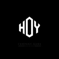 HOY letter logo design with polygon shape. HOY polygon and cube shape logo design. HOY hexagon vector logo template white and black colors. HOY monogram, business and real estate logo.