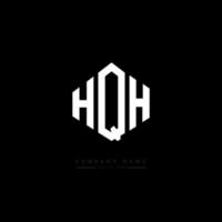 HQH letter logo design with polygon shape. HQH polygon and cube shape logo design. HQH hexagon vector logo template white and black colors. HQH monogram, business and real estate logo.