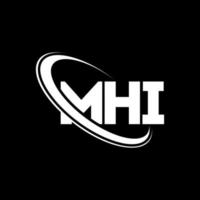 MHI logo. MHI letter. MHI letter logo design. Initials MHI logo linked with circle and uppercase monogram logo. MHI typography for technology, business and real estate brand. vector