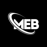 MEB logo. MEB letter. MEB letter logo design. Initials MEB logo linked with circle and uppercase monogram logo. MEB typography for technology, business and real estate brand. vector