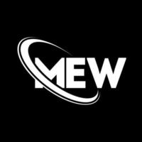 logotipo maullido. maulla carta. diseño del logotipo de la letra mew. logotipo de las iniciales mew vinculado con el círculo y el logotipo del monograma en mayúsculas. mew tipografía para tecnología, negocios y marca inmobiliaria. vector