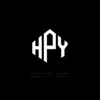 HPY letter logo design with polygon shape. HPY polygon and cube shape logo design. HPY hexagon vector logo template white and black colors. HPY monogram, business and real estate logo.