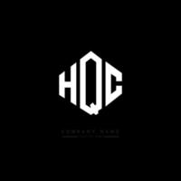 diseño de logotipo de letra hqc con forma de polígono. diseño de logotipo en forma de cubo y polígono hqc. hqc hexágono vector logo plantilla colores blanco y negro. monograma hqc, logotipo comercial e inmobiliario.
