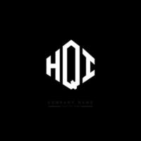 HQI letter logo design with polygon shape. HQI polygon and cube shape logo design. HQI hexagon vector logo template white and black colors. HQI monogram, business and real estate logo.