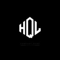 HQL letter logo design with polygon shape. HQL polygon and cube shape logo design. HQL hexagon vector logo template white and black colors. HQL monogram, business and real estate logo.