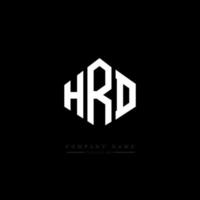 diseño de logotipo de letra hrd con forma de polígono. diseño de logotipo en forma de cubo y polígono hrd. hrd hexágono vector logo plantilla colores blanco y negro. monograma hrd, logotipo empresarial y inmobiliario.