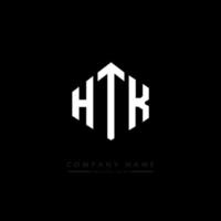 HTK letter logo design with polygon shape. HTK polygon and cube shape logo design. HTK hexagon vector logo template white and black colors. HTK monogram, business and real estate logo.