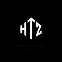 diseño de logotipo de letra htz con forma de polígono. diseño de logotipo en forma de cubo y polígono htz. htz hexágono vector logo plantilla colores blanco y negro. Monograma htz, logotipo comercial y inmobiliario.